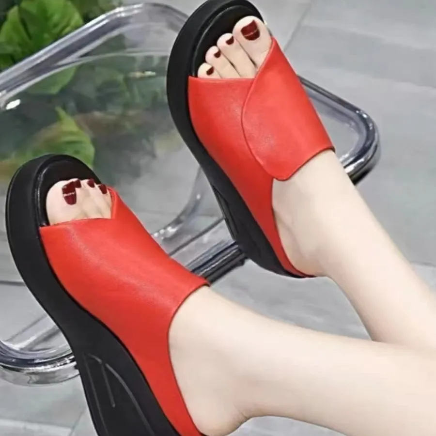2024 Summer waterproof platform sponge cake and wedge sandals and slippers