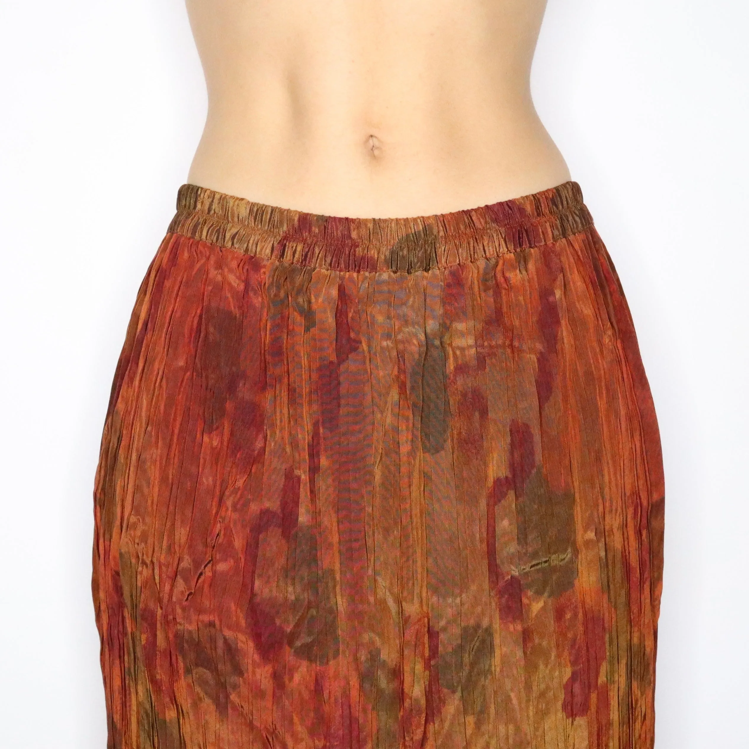90s Italian Plissé Watercolor Skirt (S)