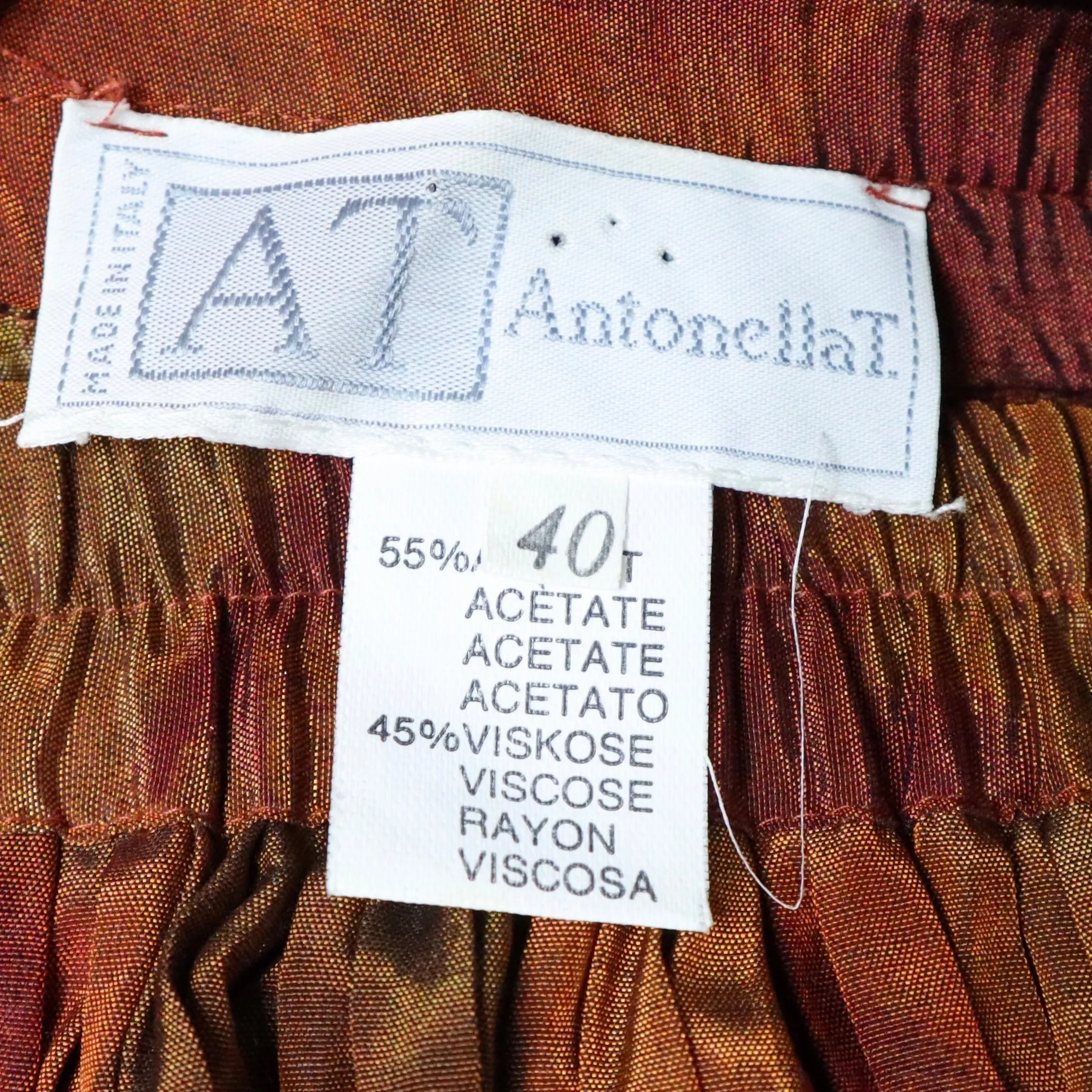 90s Italian Plissé Watercolor Skirt (S)