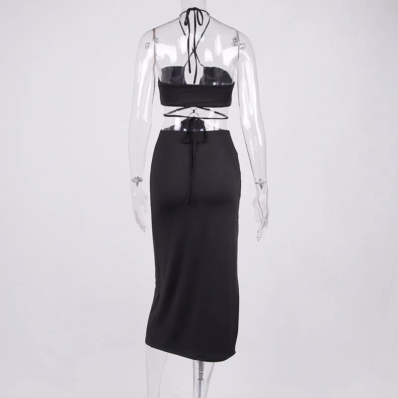 Amozae-Christmas Outfits New Year's Eve Dress Night Out Club Dresses cute winter outfits Shirley Strappy Cut-Out Midi Dress