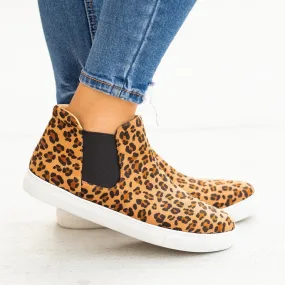 Animal Print Slip-On Ankle Sneakers
