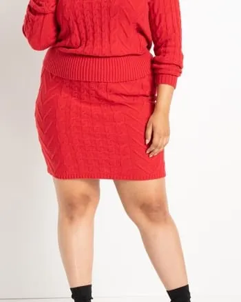 Aurelia Cable Detail Sweater | Tango Red