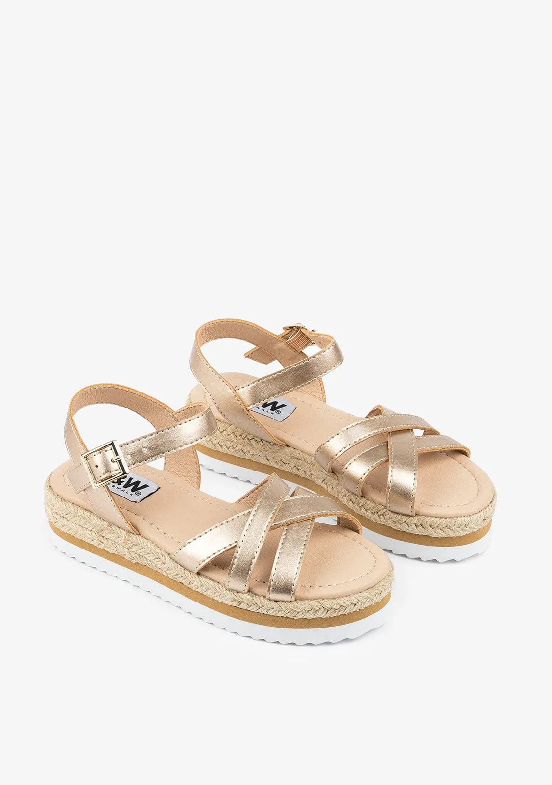B&W Girl's Platinum Sandals