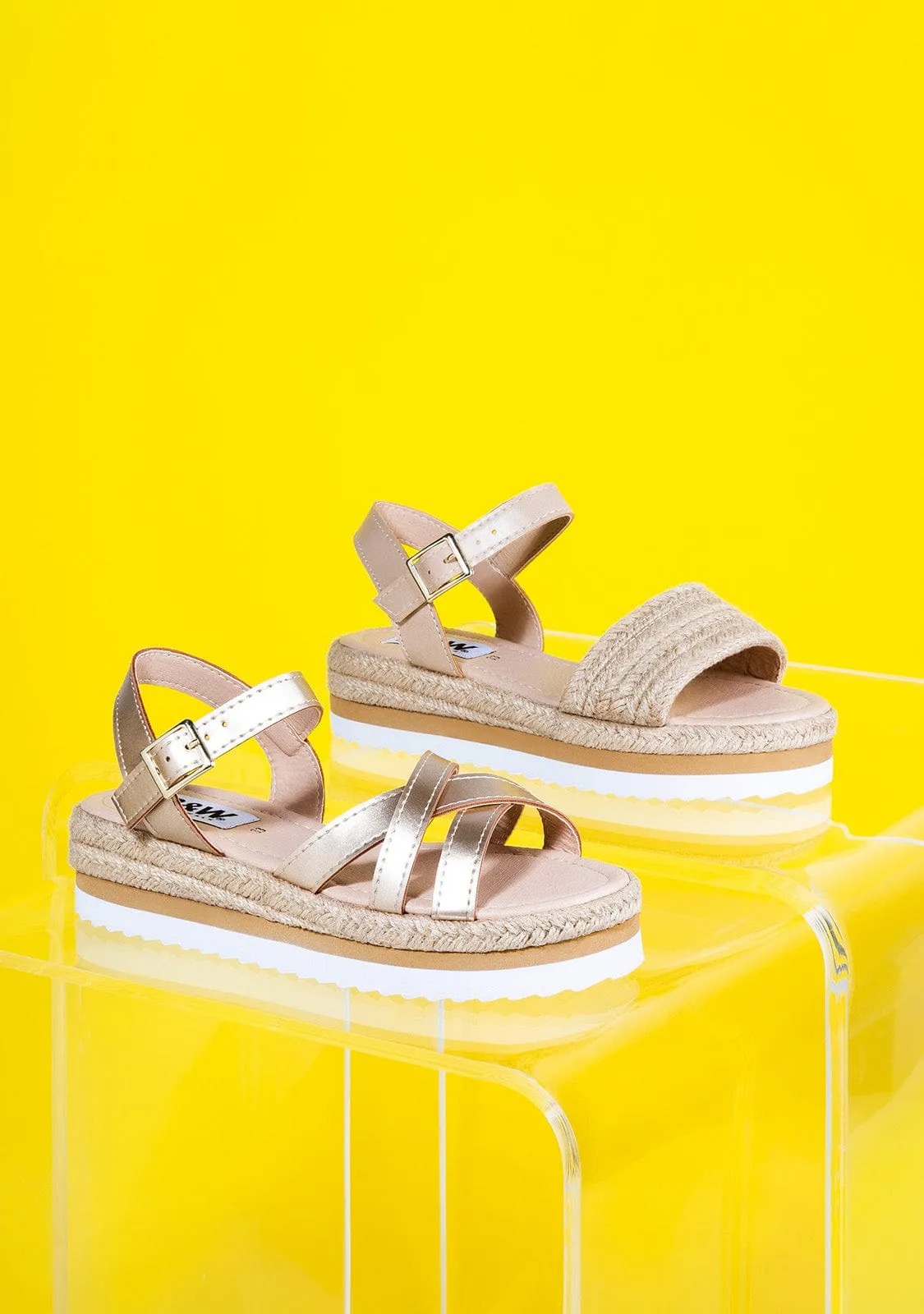 B&W Girl's Platinum Sandals