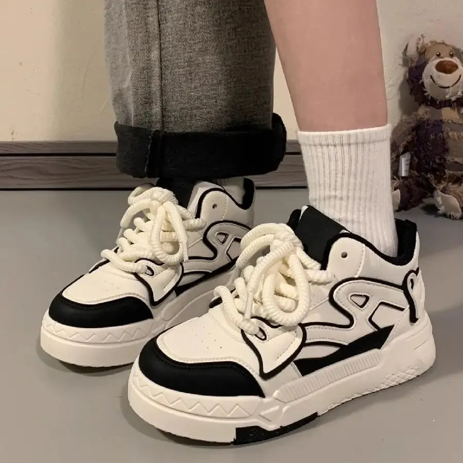 binfenxie  -  Autumn Designer Women Breathable Heart Sneakers Cute Shoes Thick Heel Sneakers Casual Running Platform Y2K Lolita Bread Shoes