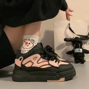 binfenxie  -  Autumn Designer Women Breathable Heart Sneakers Cute Shoes Thick Heel Sneakers Casual Running Platform Y2K Lolita Bread Shoes