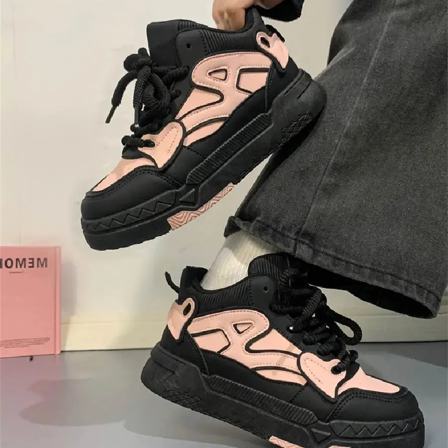 binfenxie  -  Autumn Designer Women Breathable Heart Sneakers Cute Shoes Thick Heel Sneakers Casual Running Platform Y2K Lolita Bread Shoes