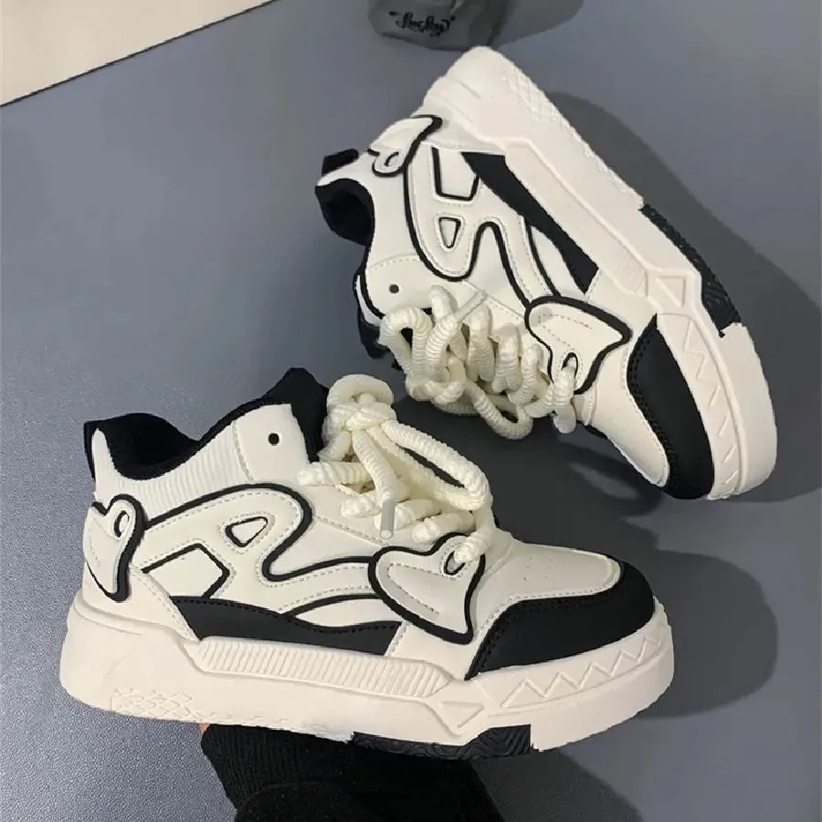 binfenxie  -  Autumn Designer Women Breathable Heart Sneakers Cute Shoes Thick Heel Sneakers Casual Running Platform Y2K Lolita Bread Shoes