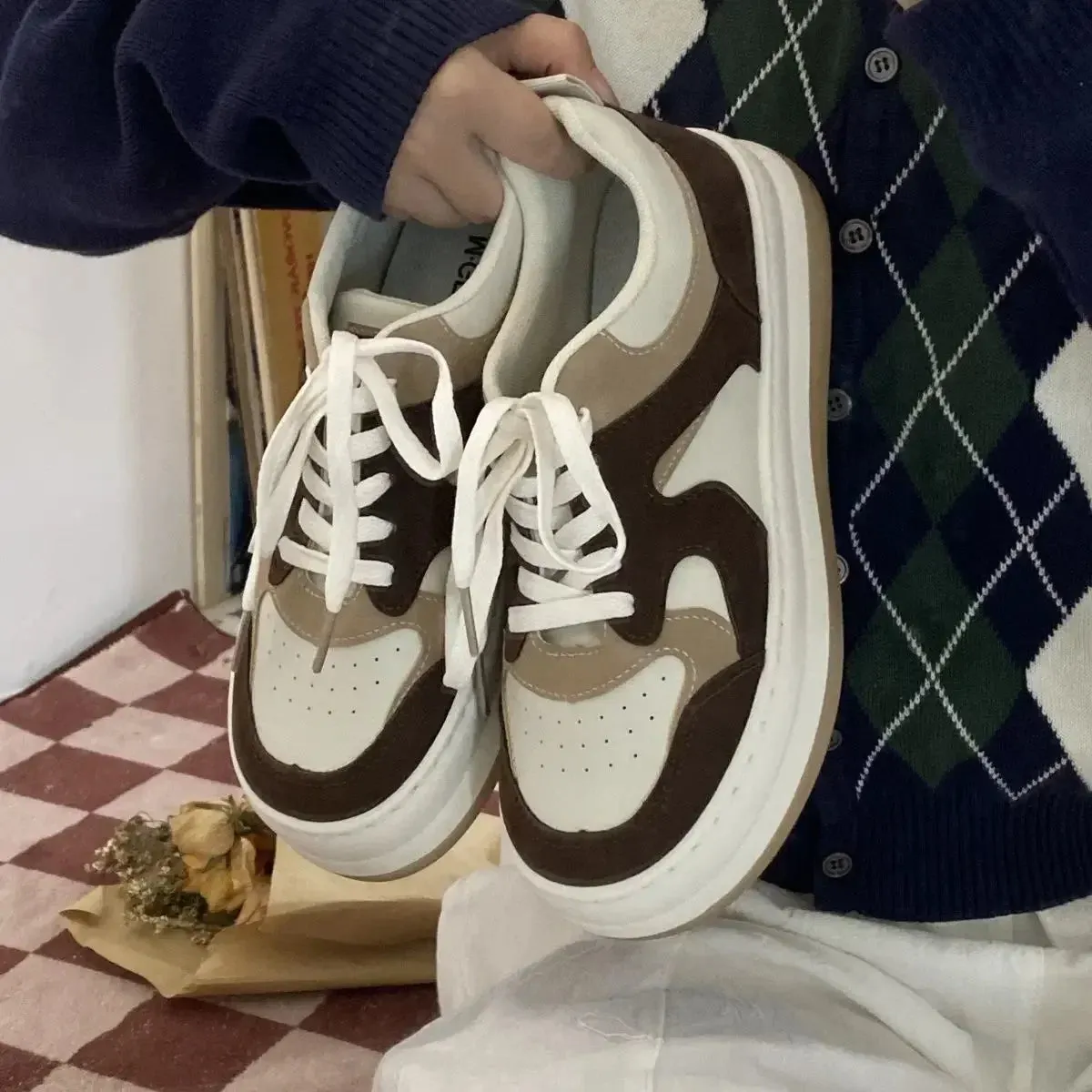 binfenxie  -  Platform Sneakers Women Sports Shoes Spring Tennis Female Korean Vulcanize Canvas Harajuku Casual Flats Footwear