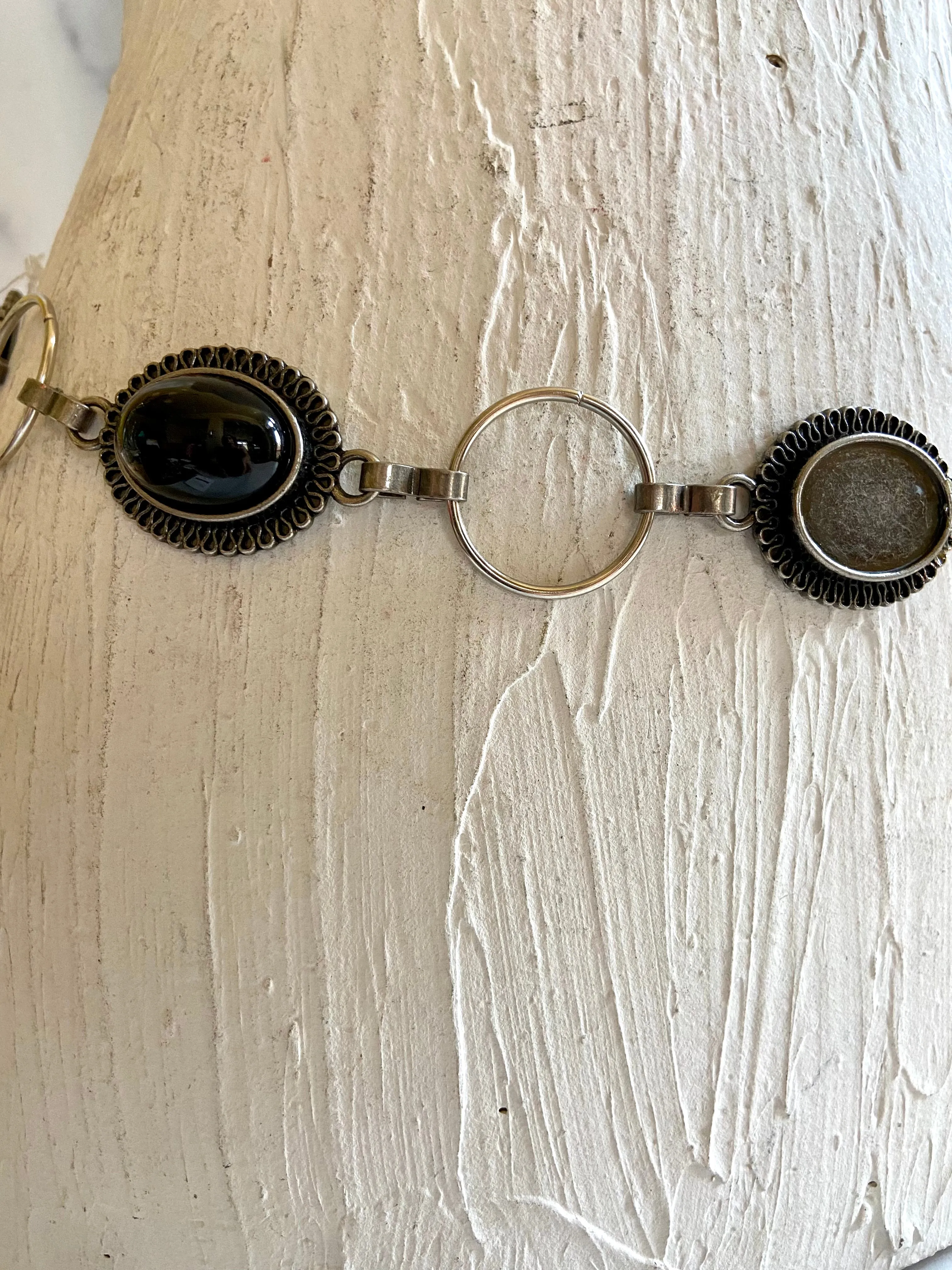 Black &vintage silver belt