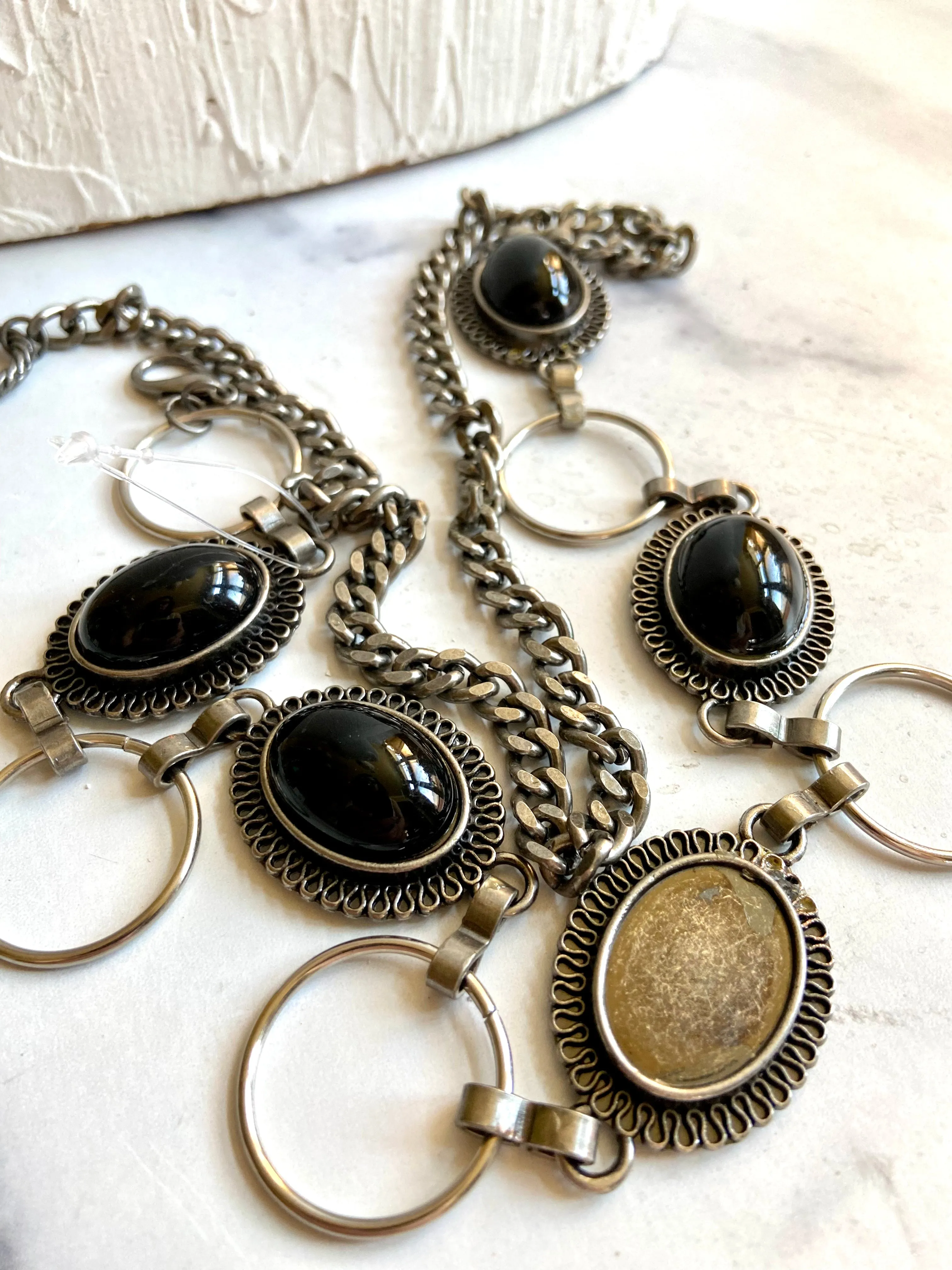 Black &vintage silver belt