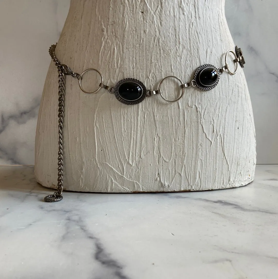 Black &vintage silver belt