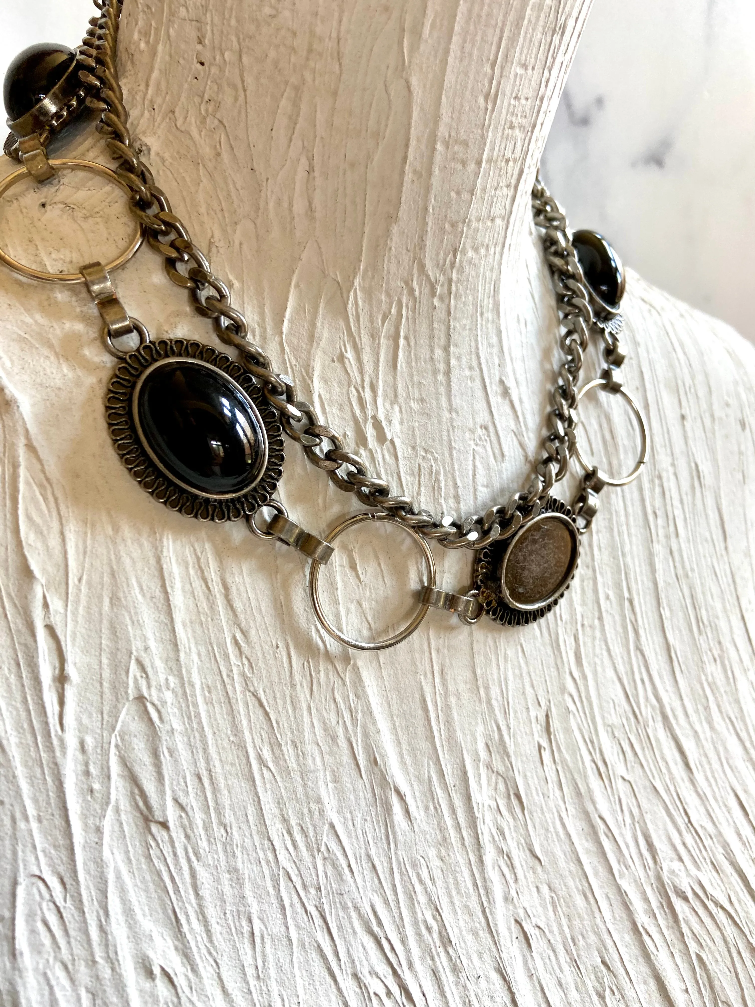 Black &vintage silver belt