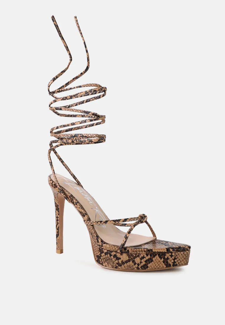 bondage high heel lace up heels