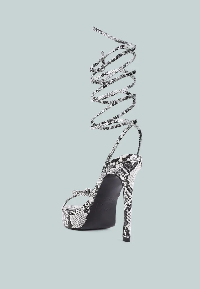 bondage high heel lace up heels