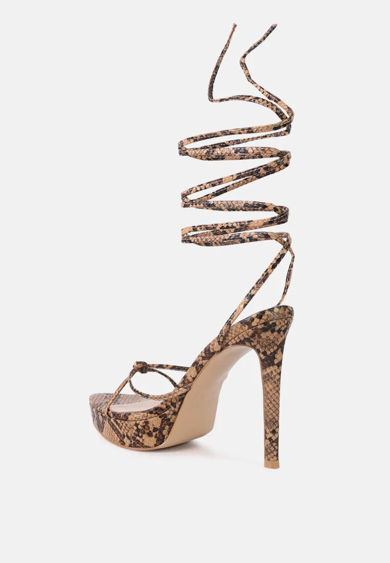 bondage high heel lace up heels