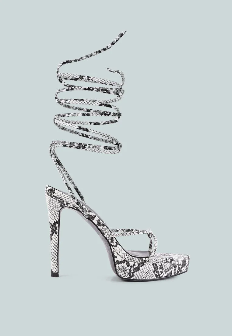 bondage high heel lace up heels