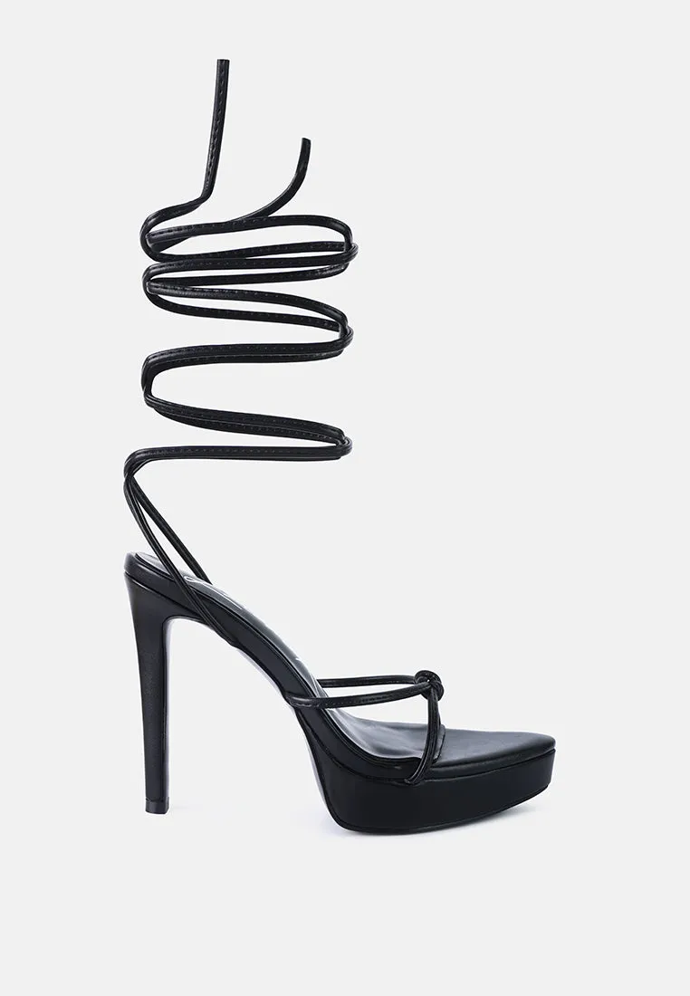 bondage high heel lace up heels