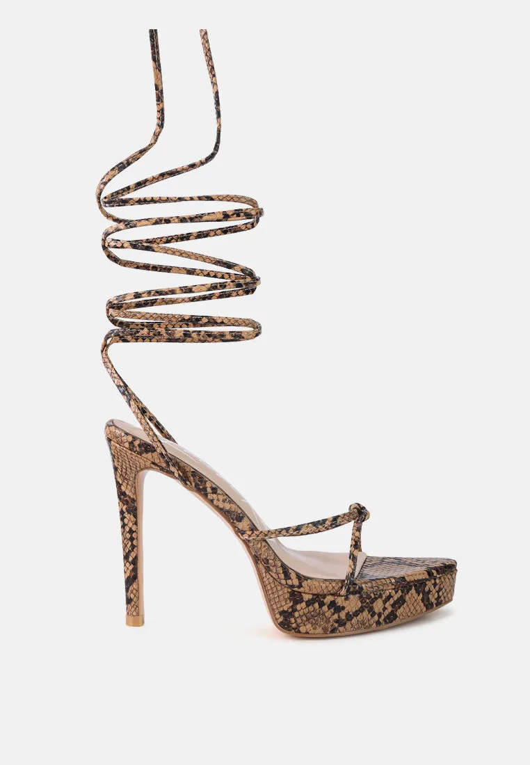 bondage high heel lace up heels