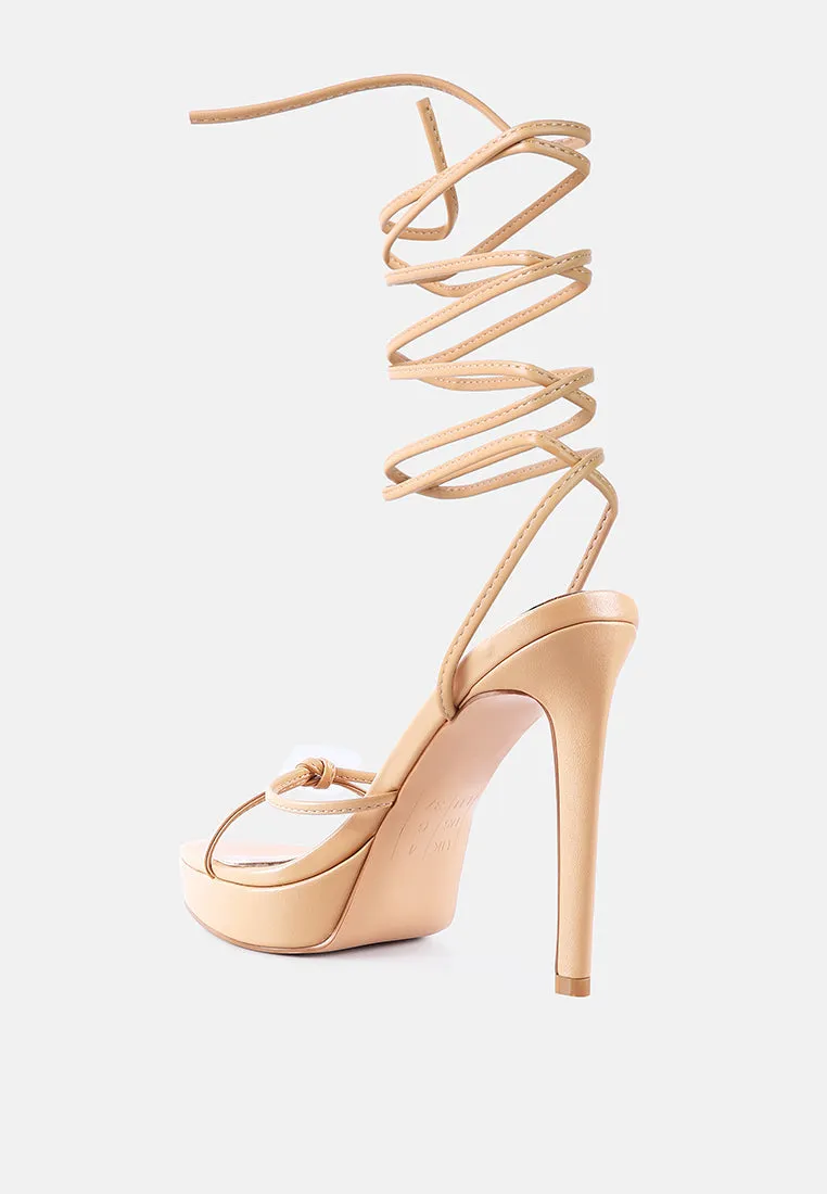 bondage high heel lace up heels