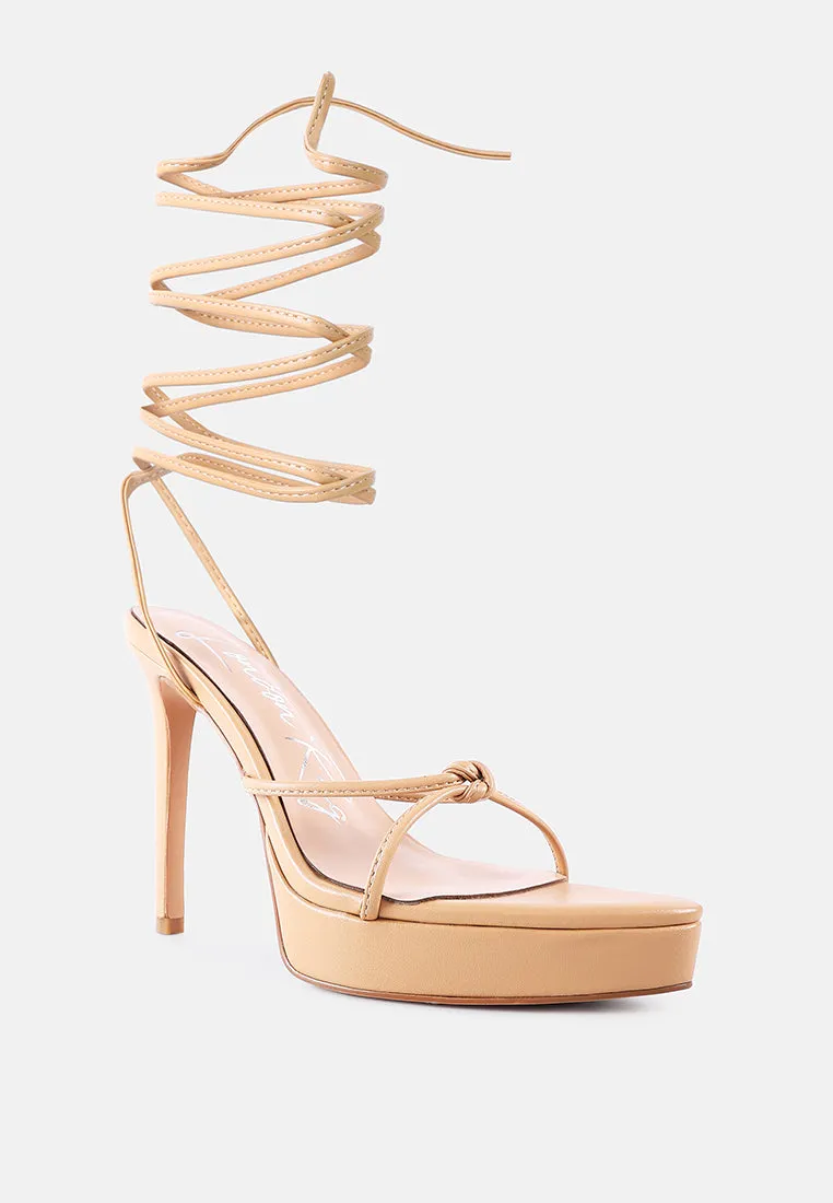 bondage high heel lace up heels