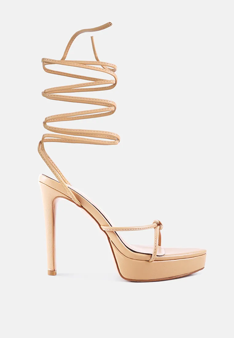 bondage high heel lace up heels