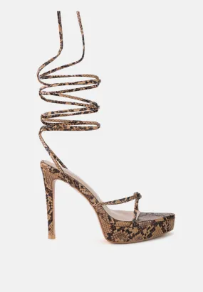 bondage high heel lace up heels