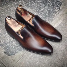Brown Leather Huelva Loafers