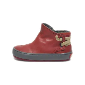 Camper Ankle Boots Leather Maroon Colour For Kids
