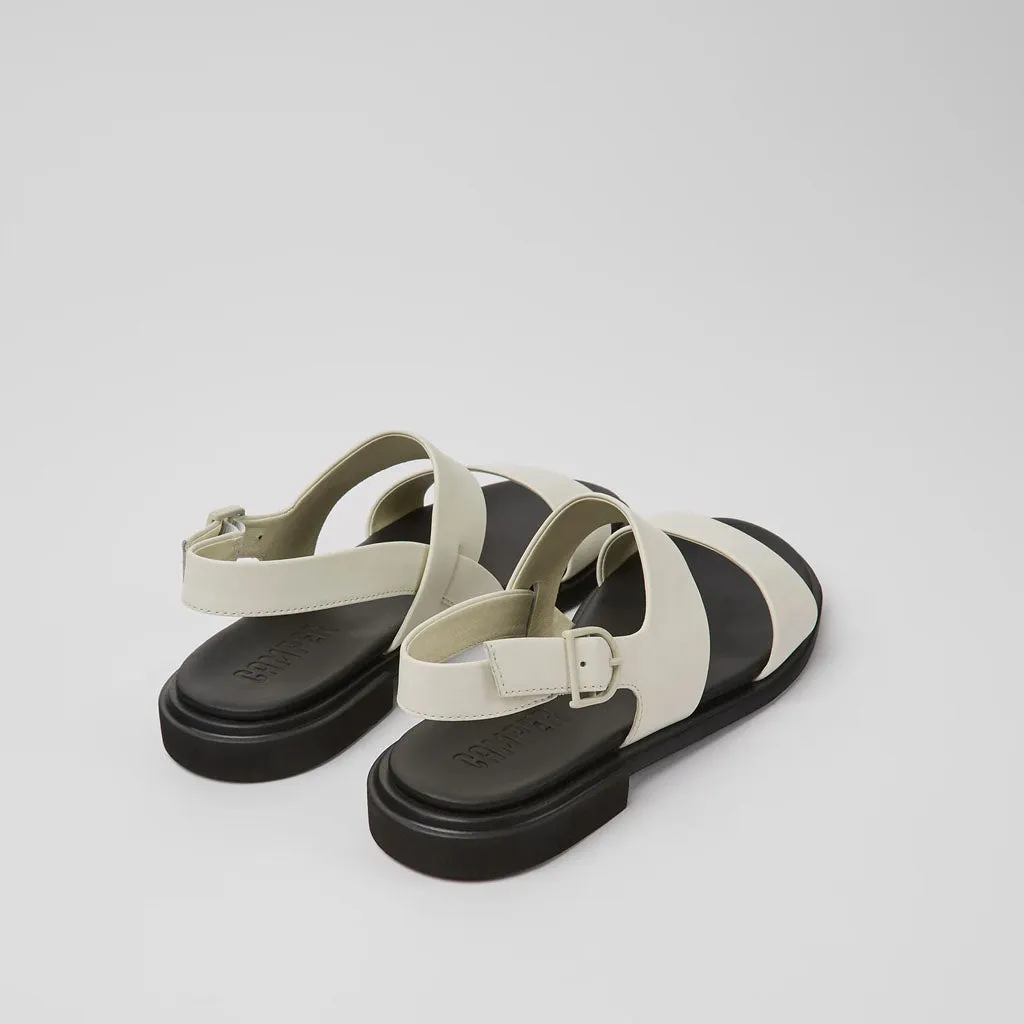 Camper Women's Edy Sandal in White Leather