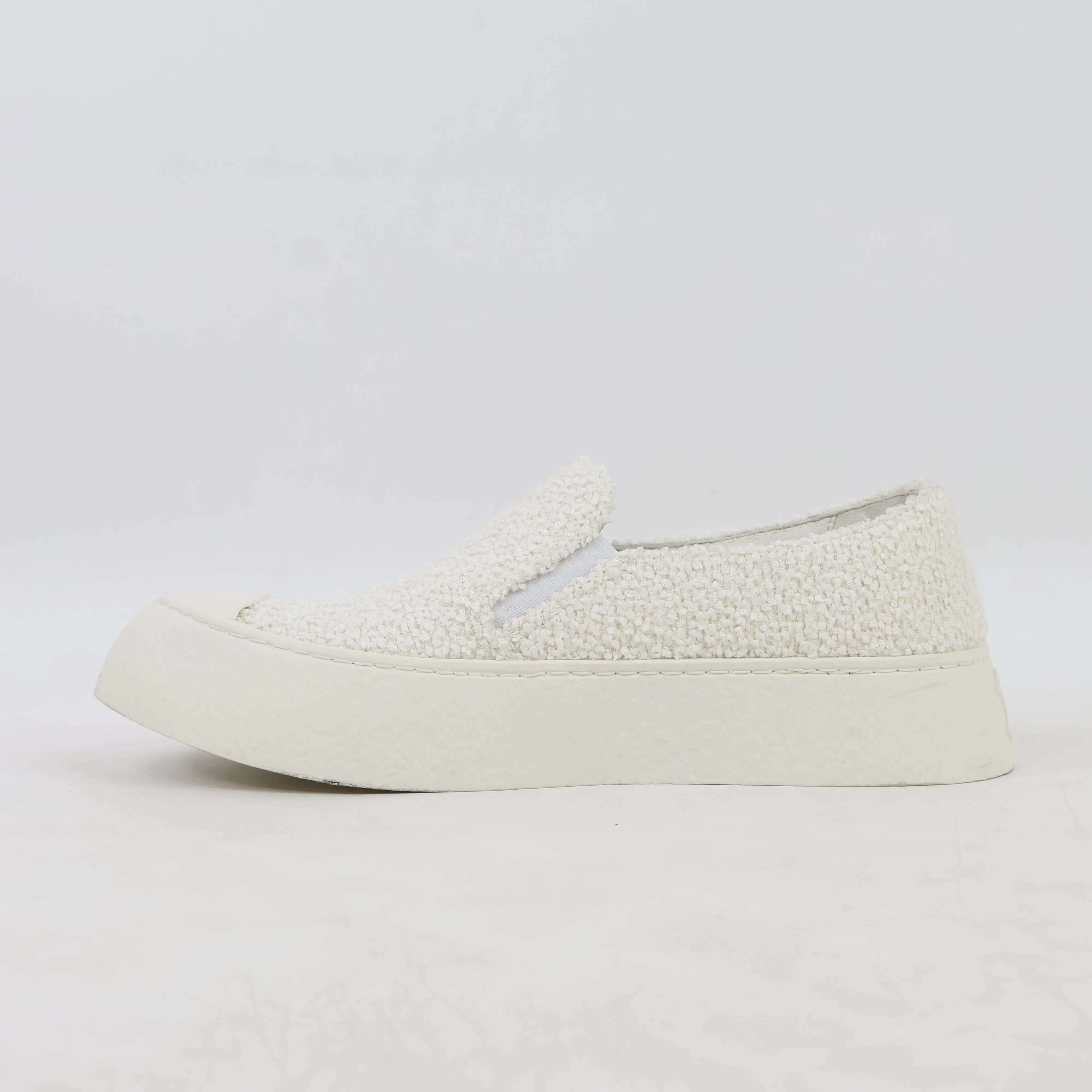 Chanel Sneakers Slip-On Tweed White 36
