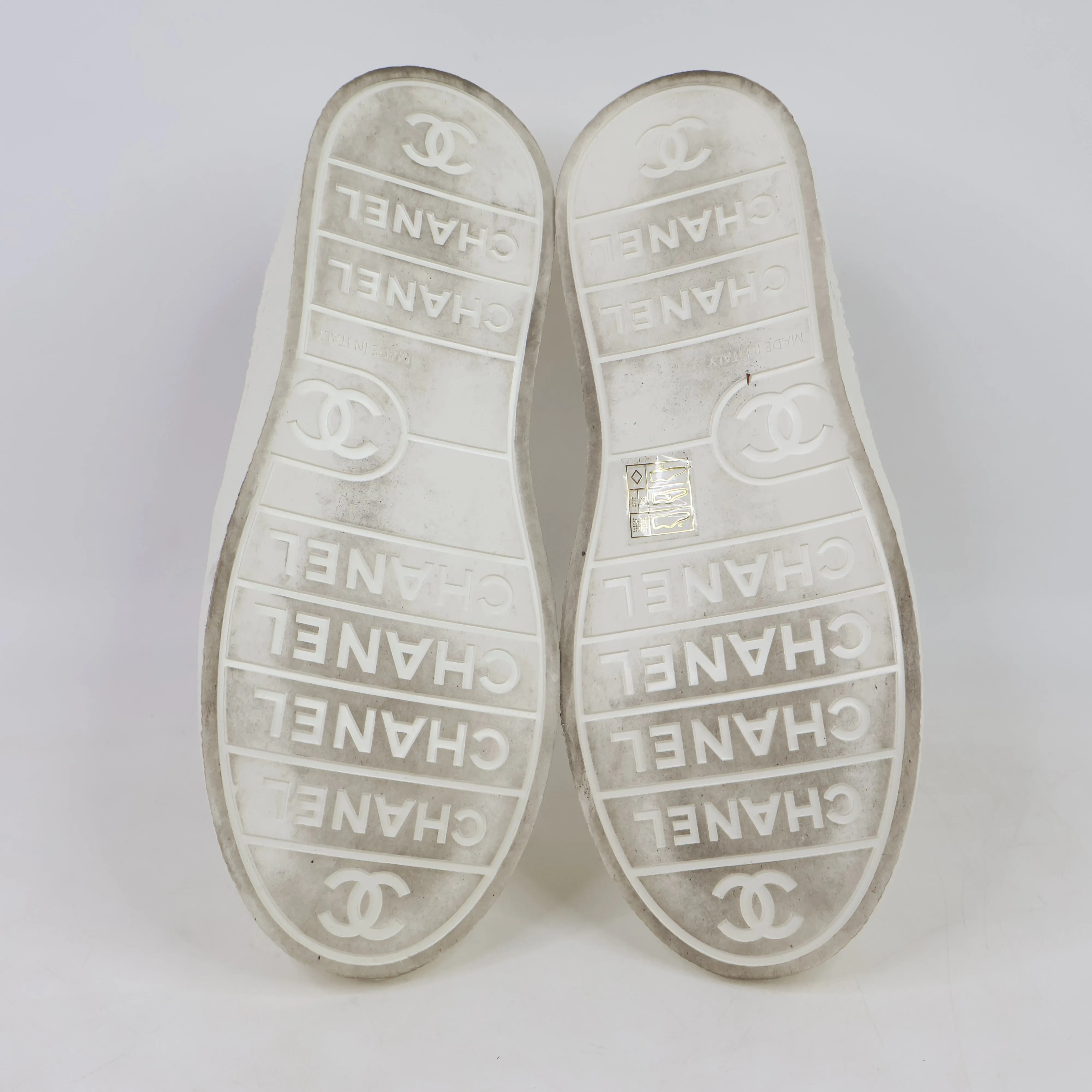 Chanel Sneakers Slip-On Tweed White 36