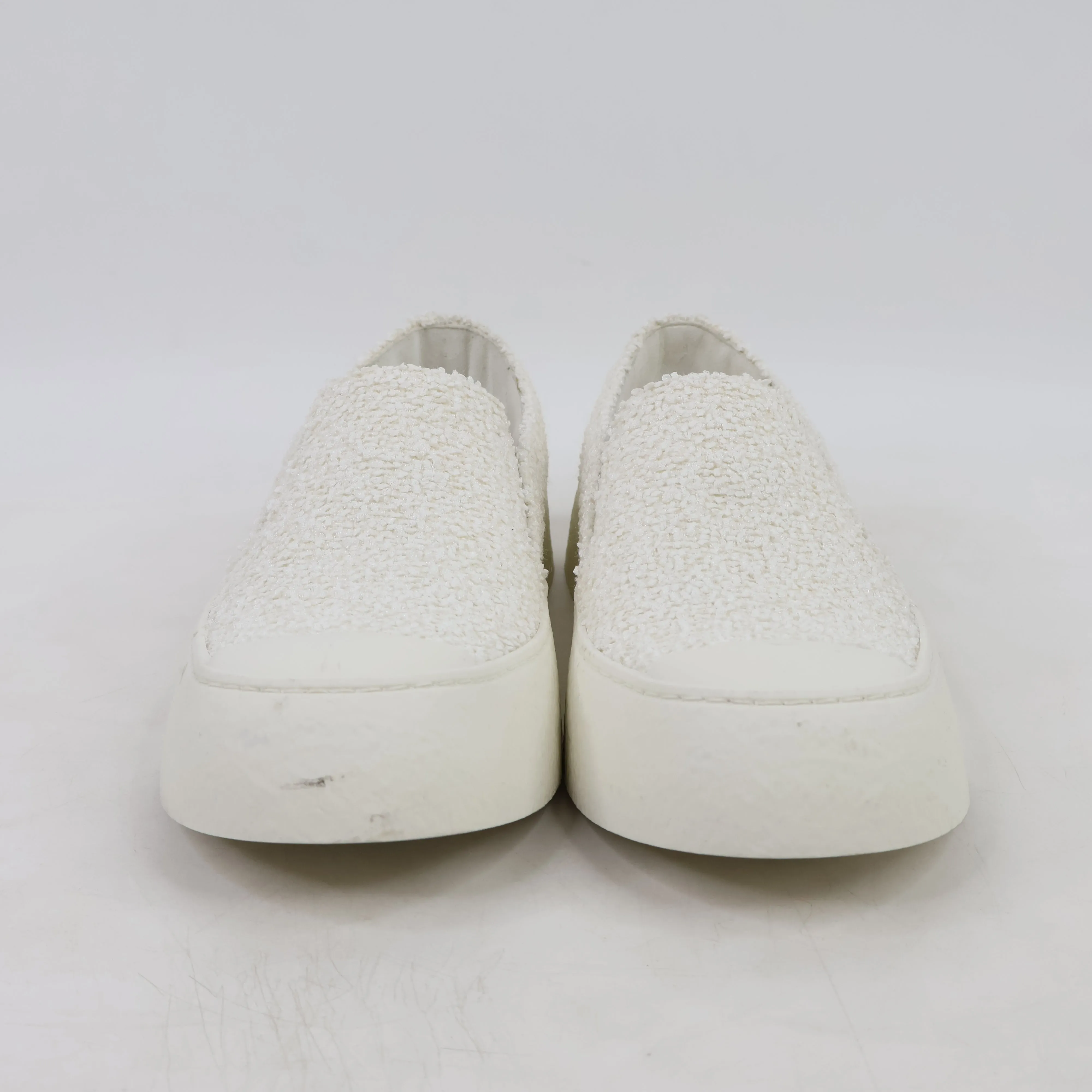 Chanel Sneakers Slip-On Tweed White 36