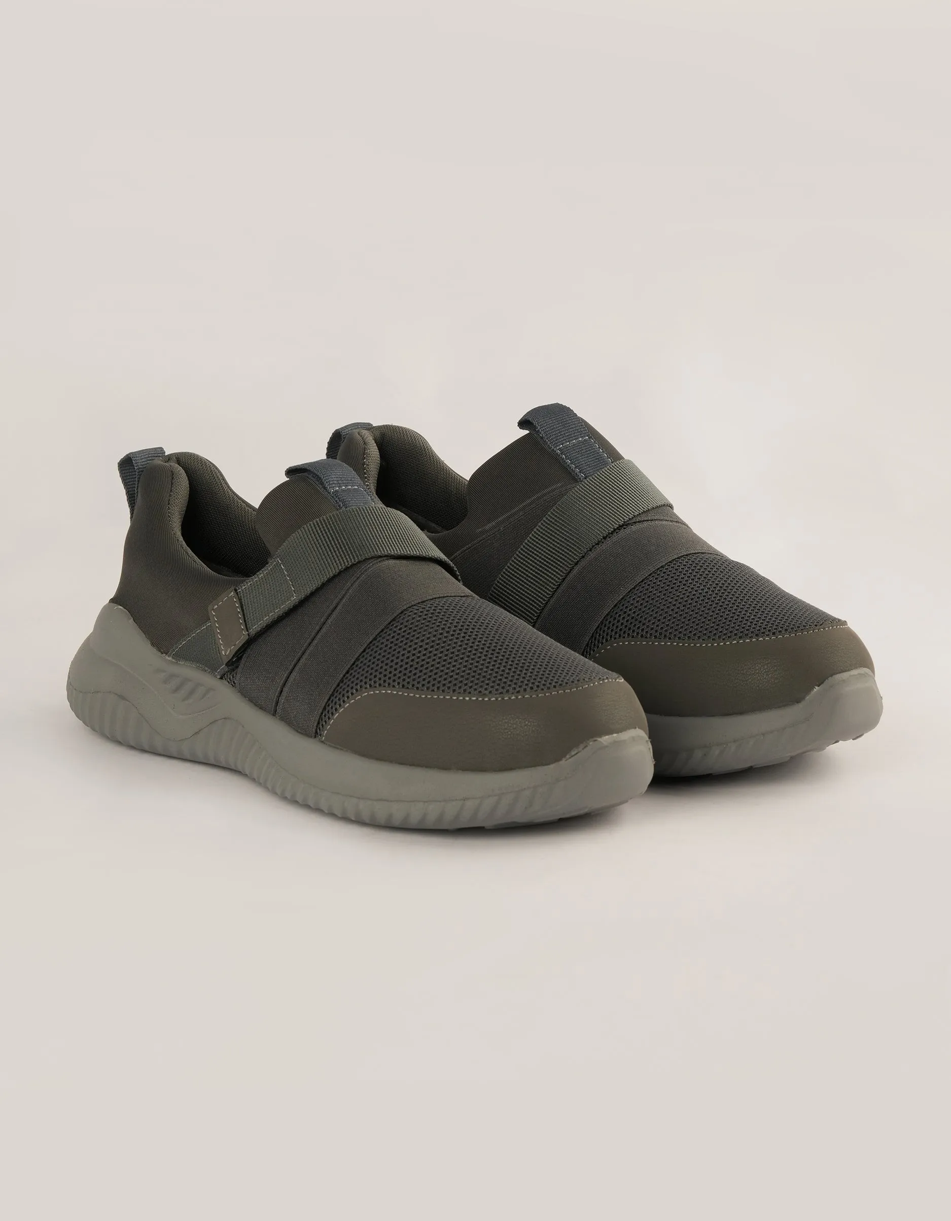 Charcoal Stride Slip-On Sneakers