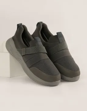 Charcoal Stride Slip-On Sneakers