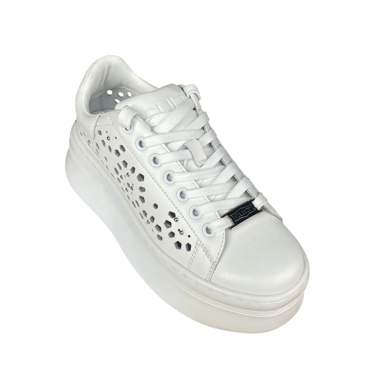 Cult scarpa sneakers con zeppa da donna Pearl 4425 bianco