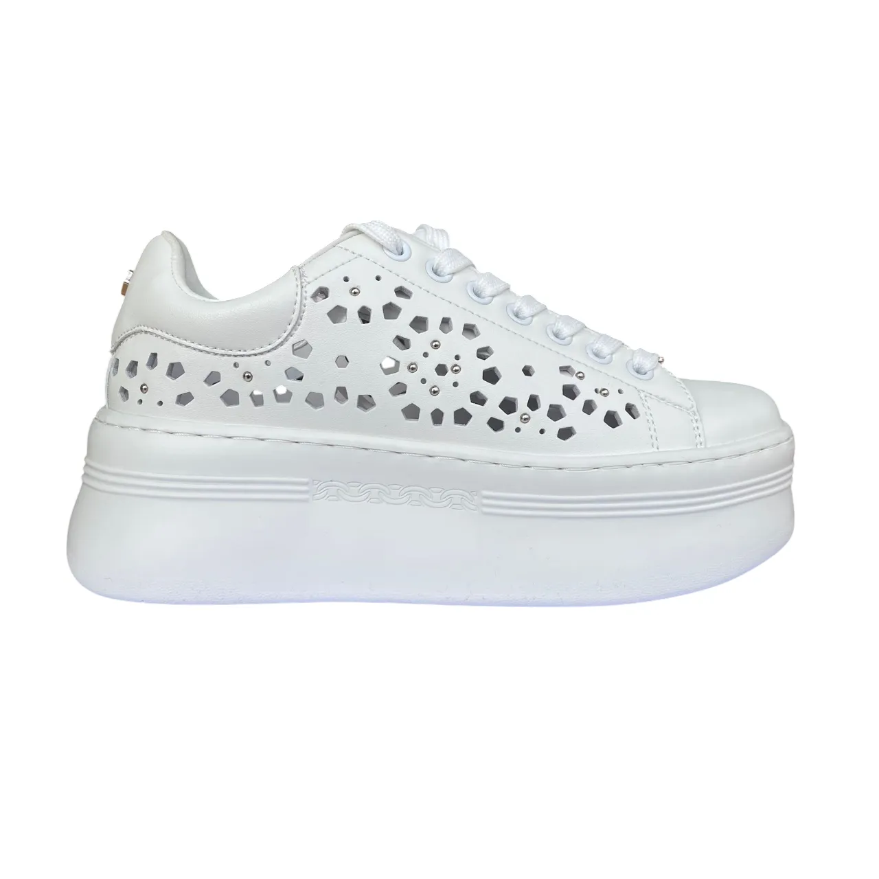 Cult scarpa sneakers con zeppa da donna Pearl 4425 bianco