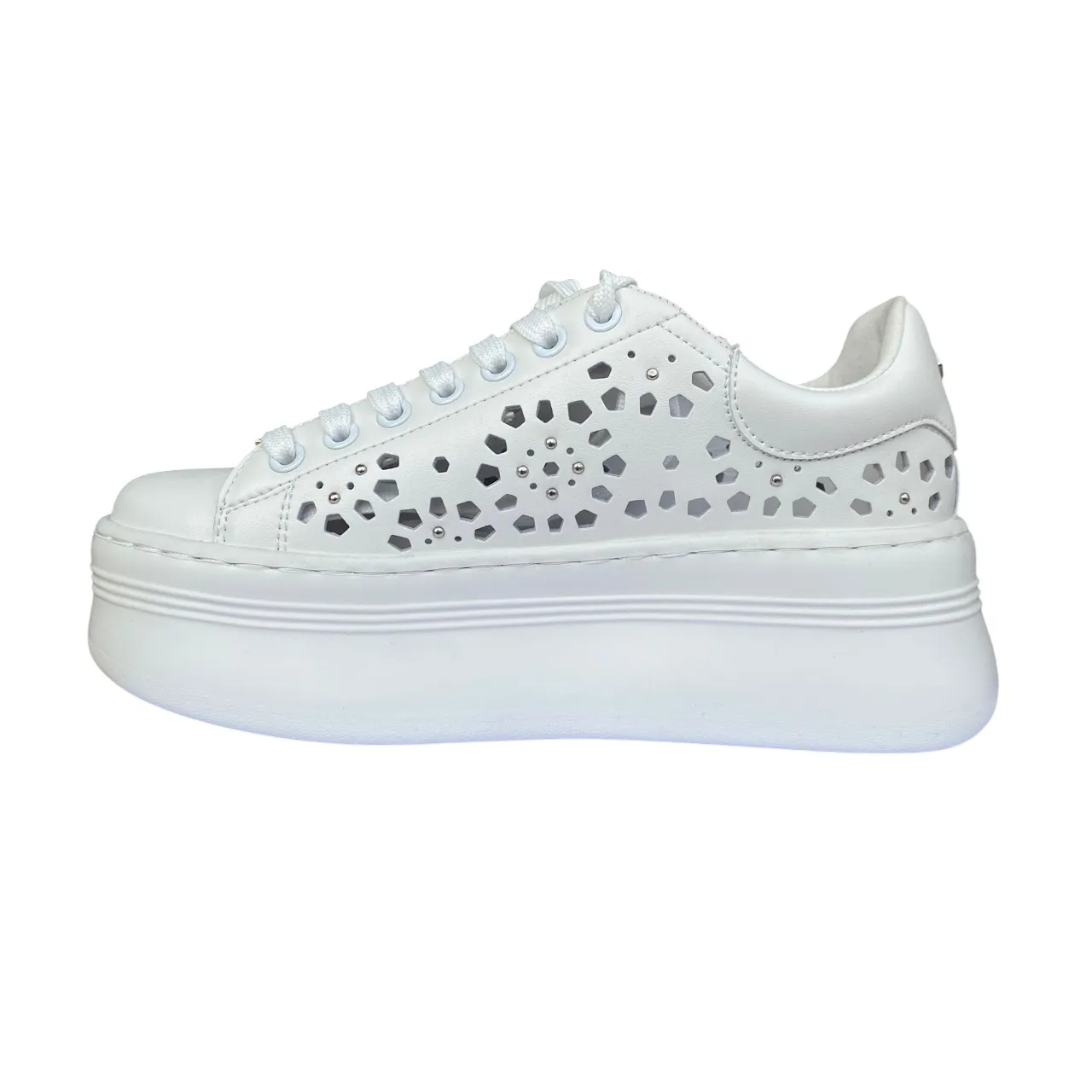 Cult scarpa sneakers con zeppa da donna Pearl 4425 bianco