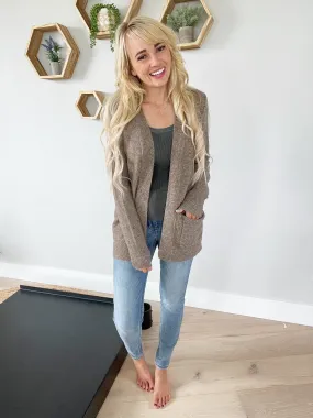 Don't Get Me Down Sweater Cardigan in Mocha (SALE)