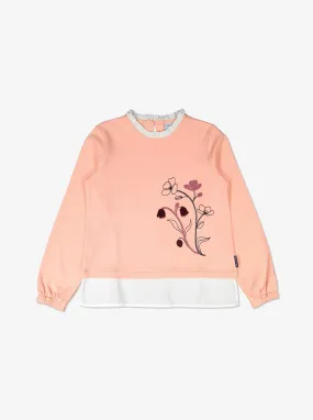 Embroidered Floral Kids Sweatshirt