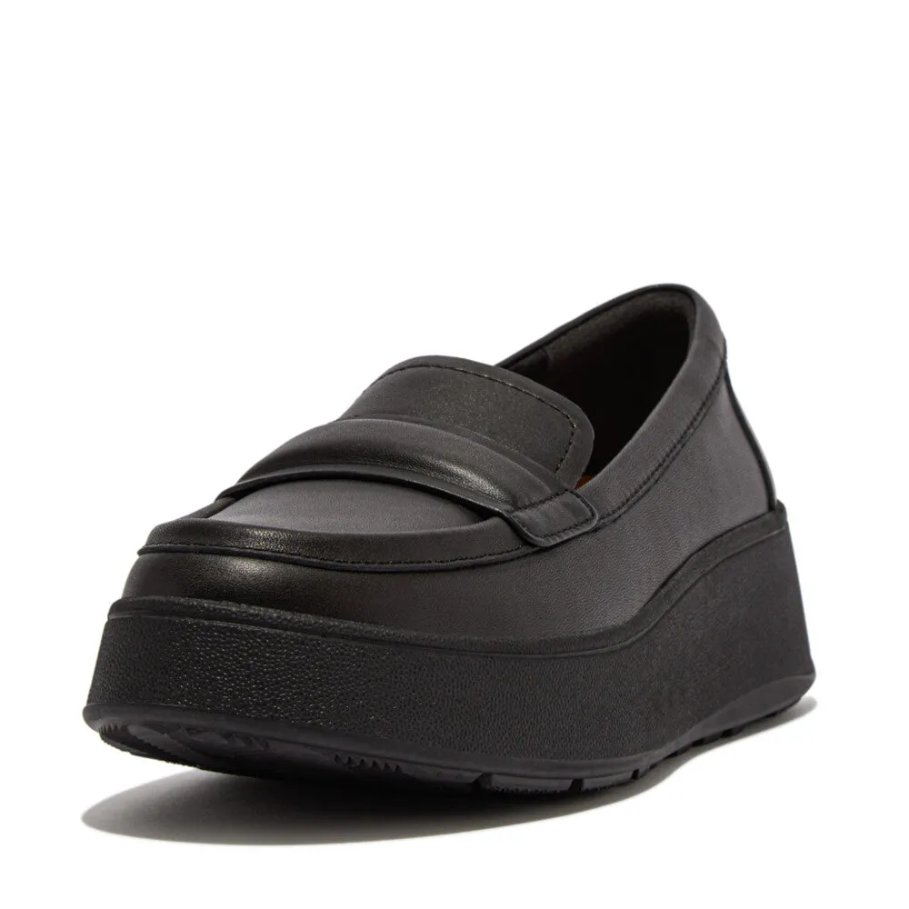 FItflop F Mode Padded Detail Leather Flatform Loafer Black