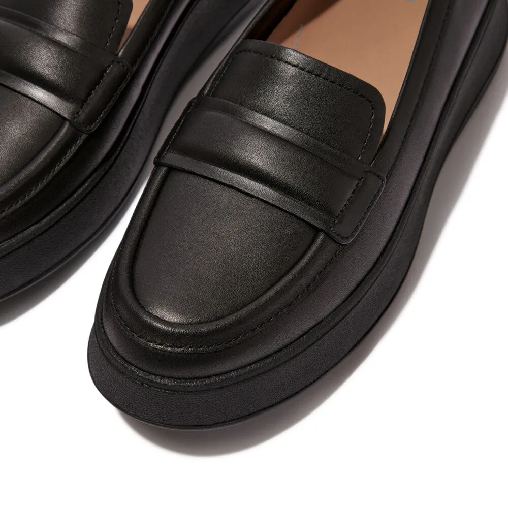 FItflop F Mode Padded Detail Leather Flatform Loafer Black