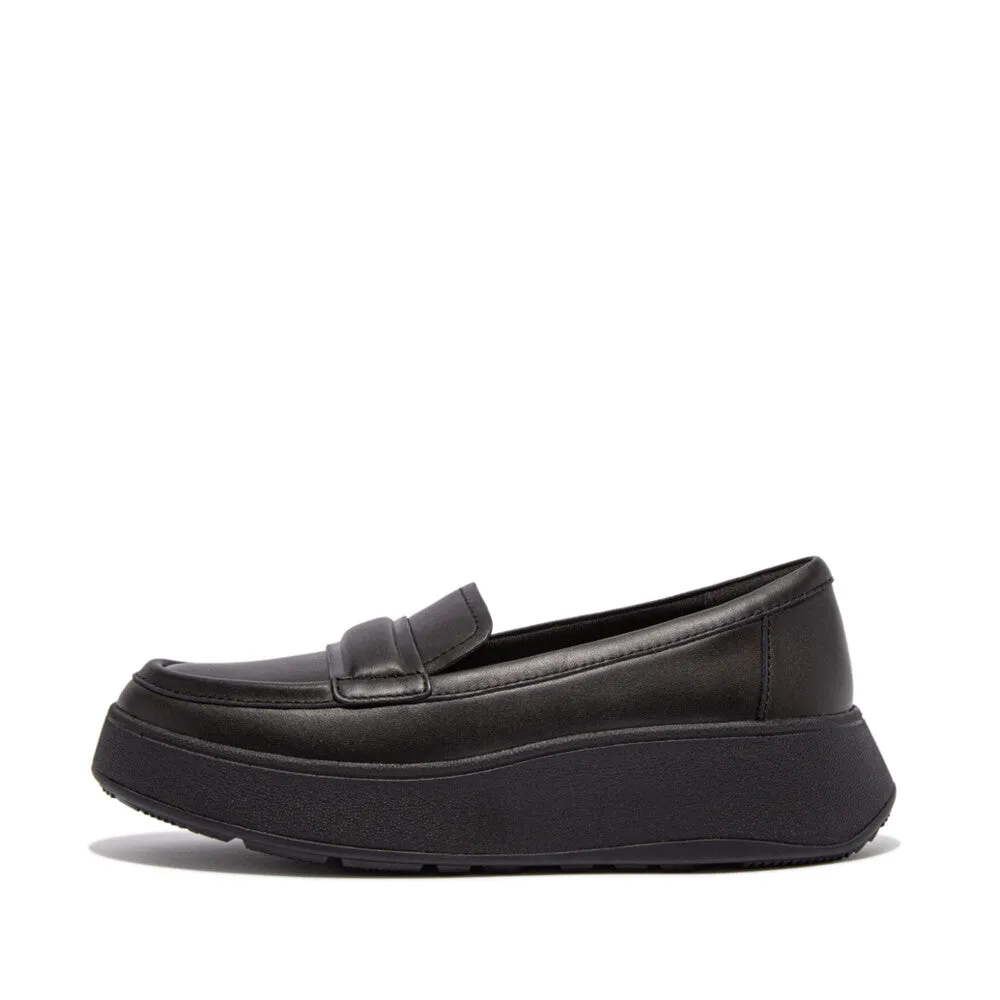 FItflop F Mode Padded Detail Leather Flatform Loafer Black
