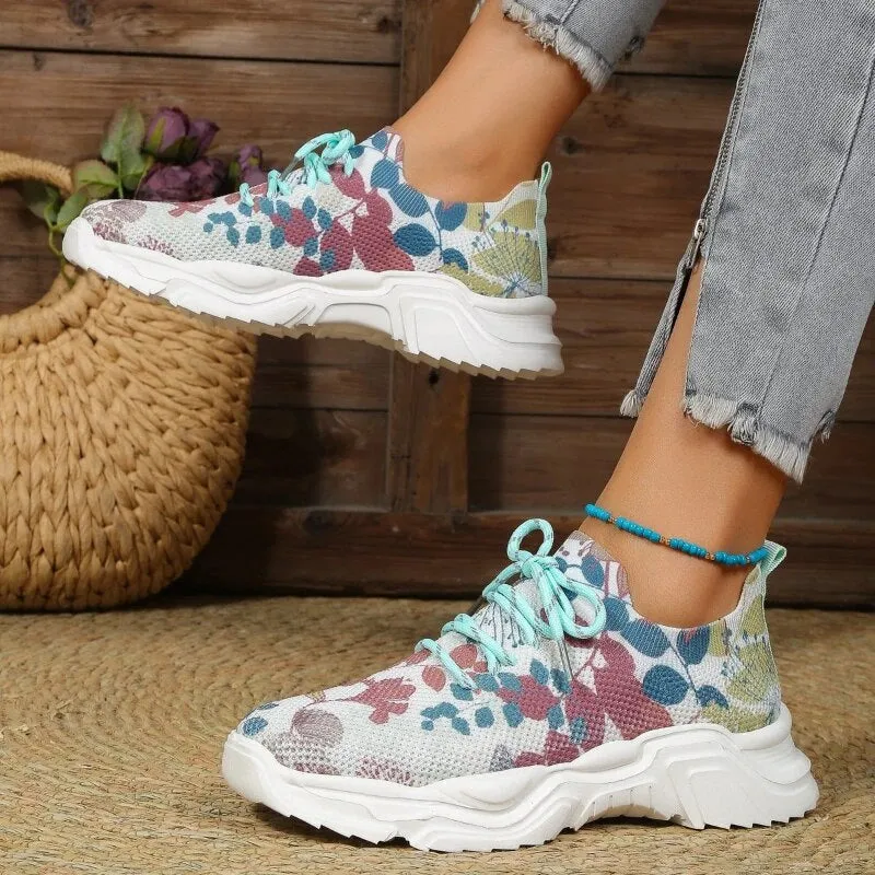 Floral Print Casual Sneakers