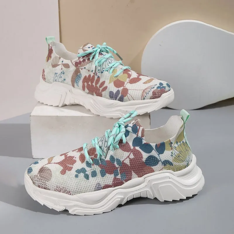 Floral Print Casual Sneakers