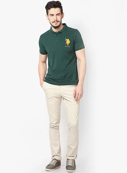 Green Slim Fit Polo T Shirt