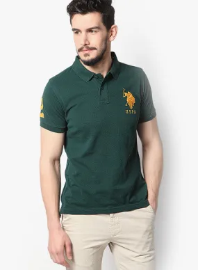 Green Slim Fit Polo T Shirt
