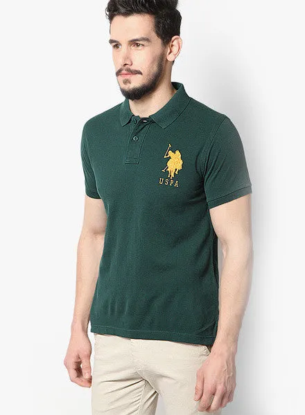 Green Slim Fit Polo T Shirt