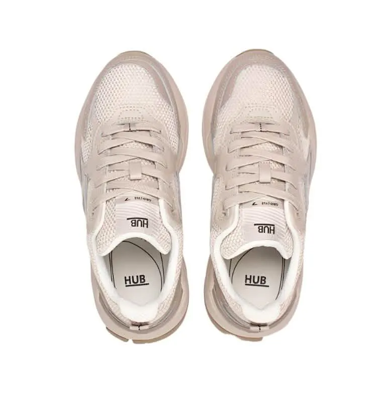 HUB Grid Dames Sneaker Bone