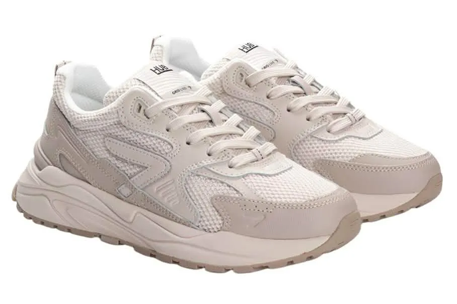 HUB Grid Dames Sneaker Bone